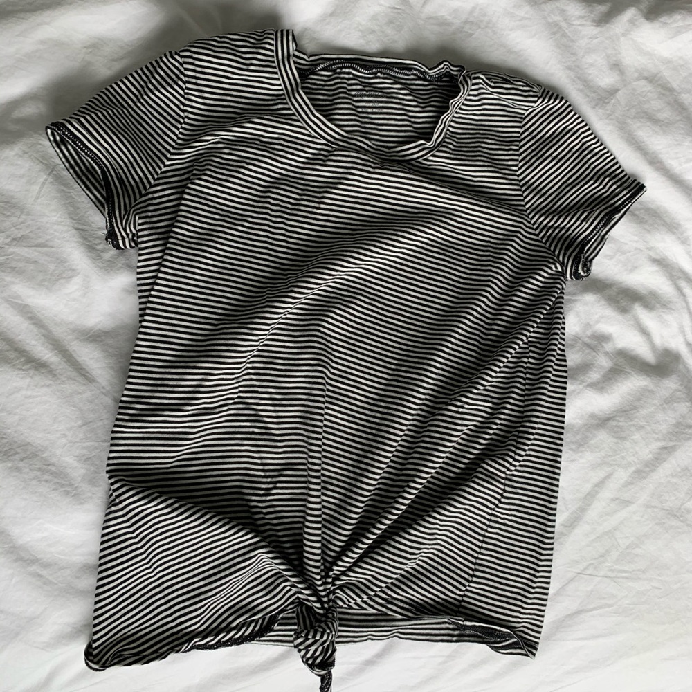 Madewell striped tee shirt with front tie knot